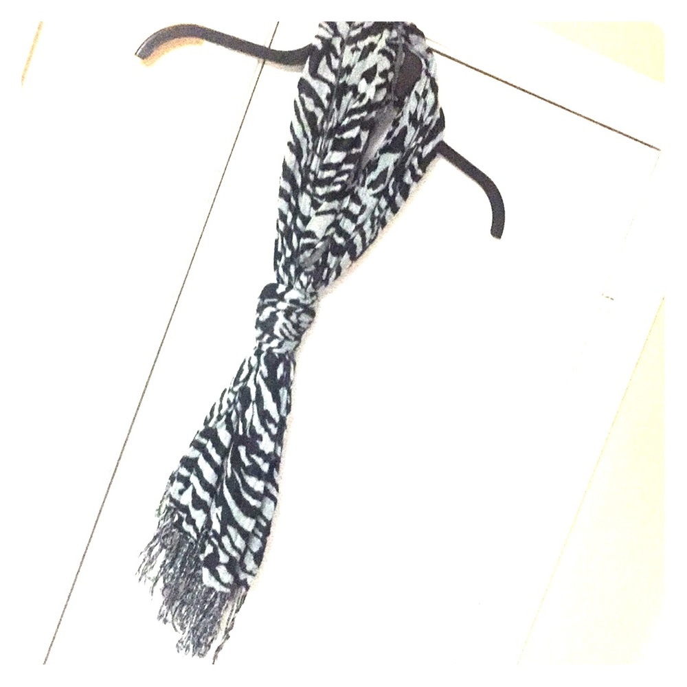 Grey & black zebra multi-way scarf